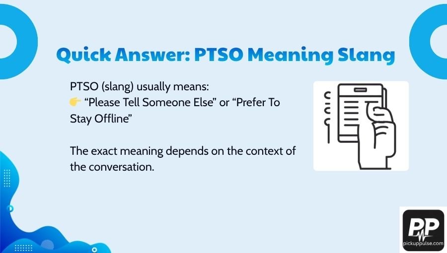 PTSO Meaning Slang