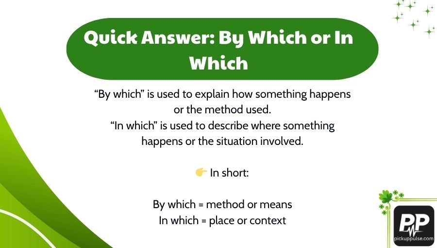 By Which or In Which