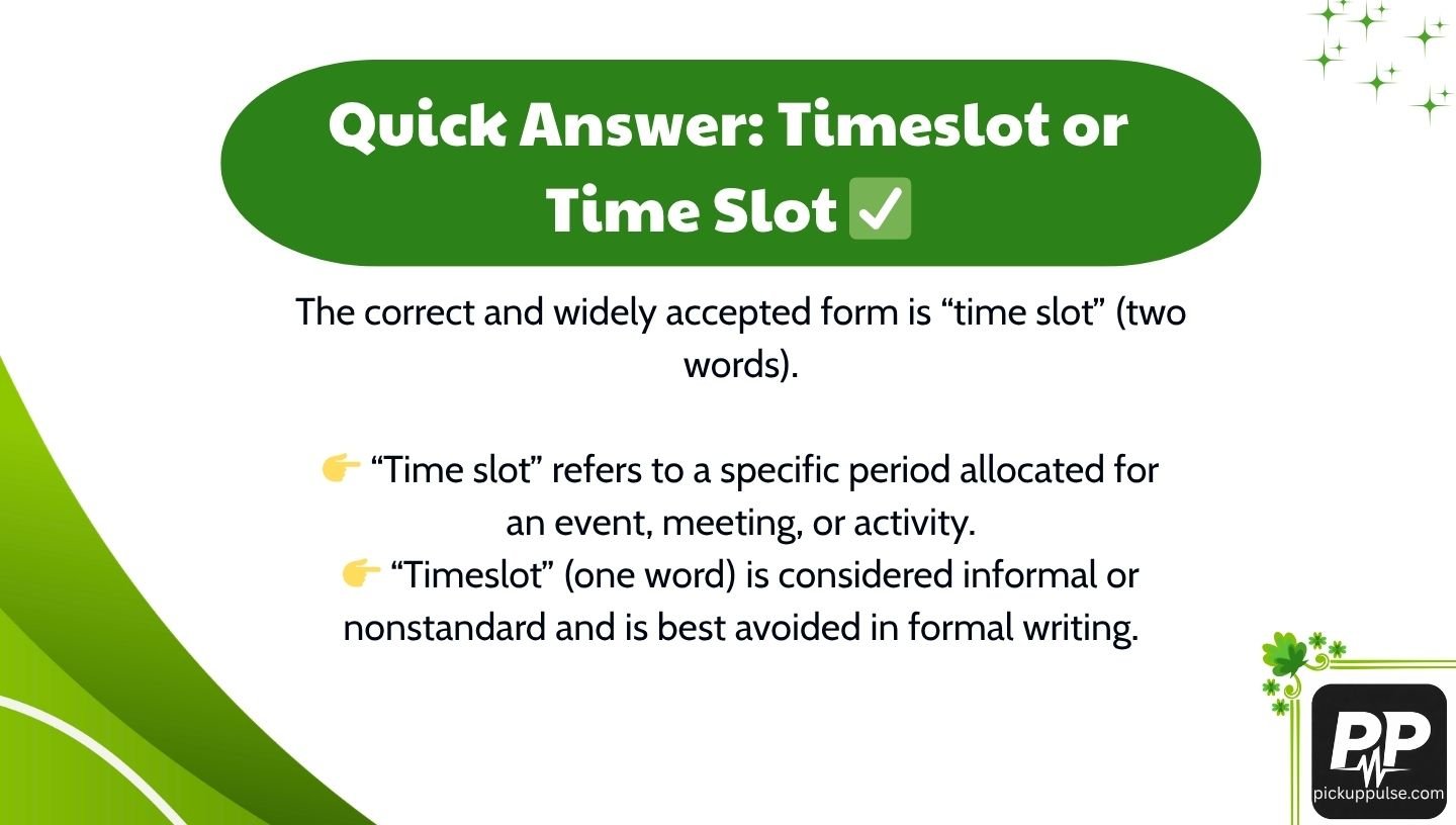 Timeslot or Time Slot