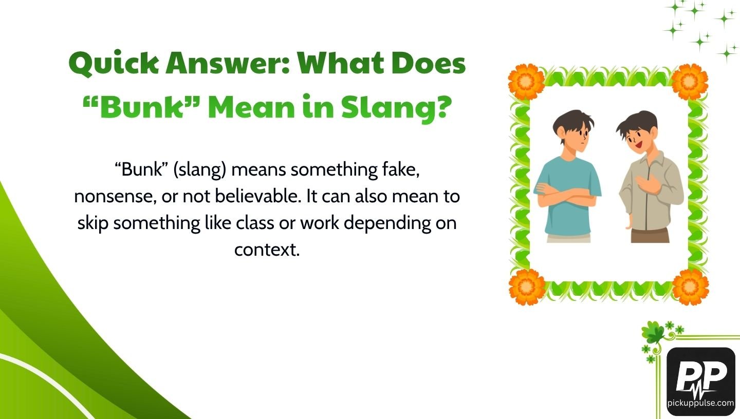 Bunk Meaning Slang