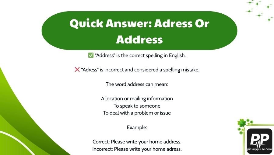 Adress Or Address
