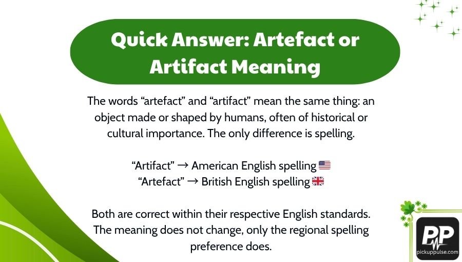 Artefact or Artifact