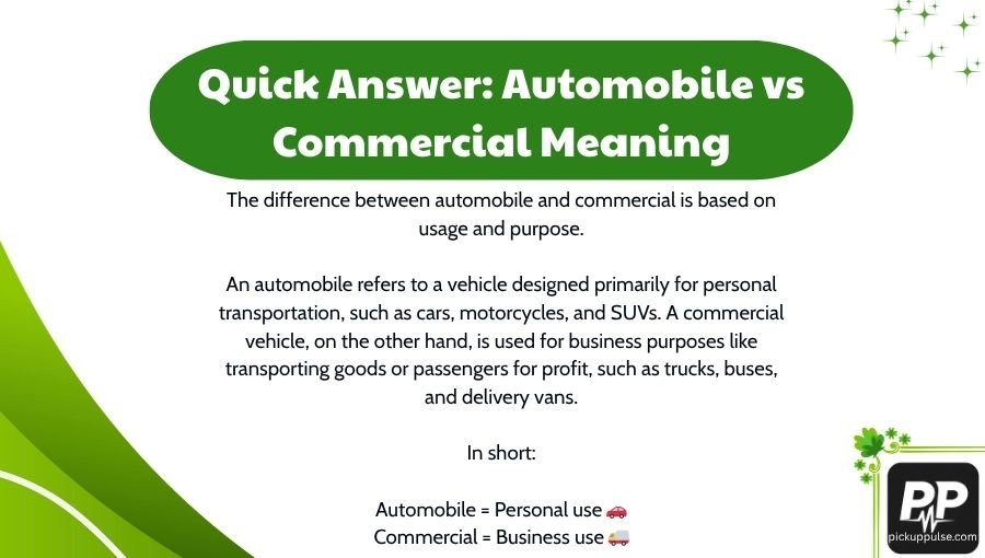Automobile vs Commercial