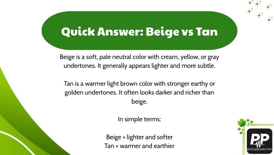 Beige vs Tan
