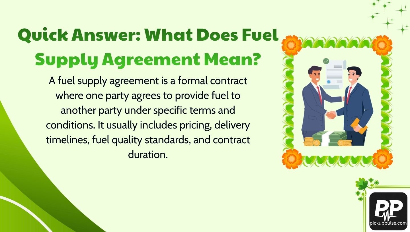 Fuel Supply Agreement Meaning
