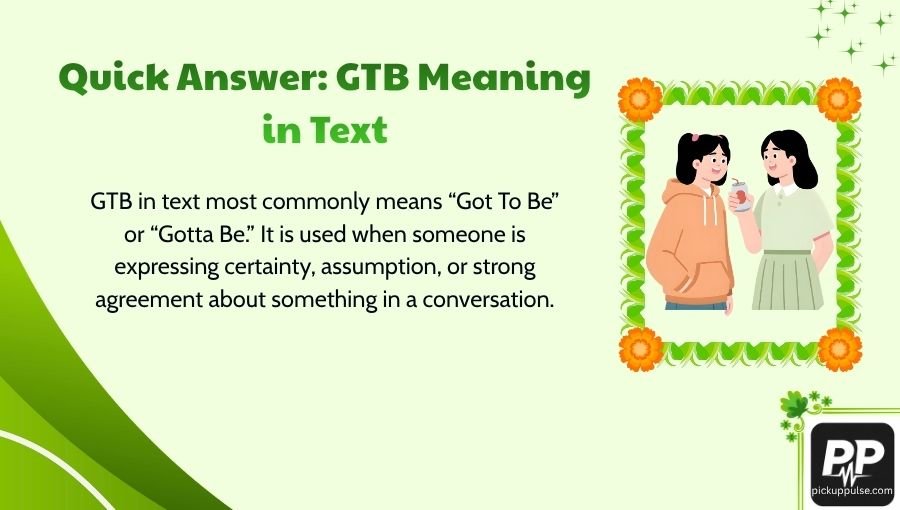 GTB Meaning in Text