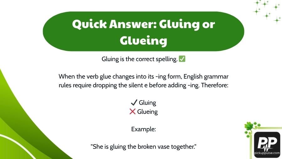 Gluing or Glueing
