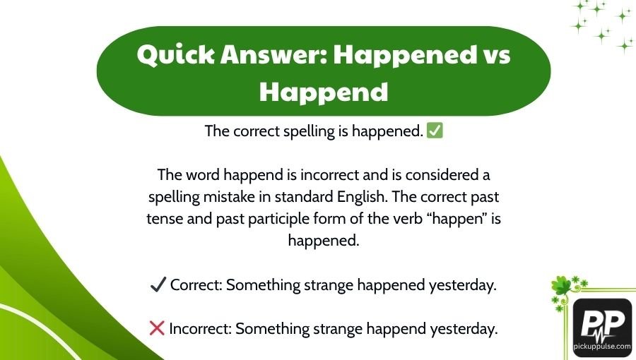 Happened vs Happend