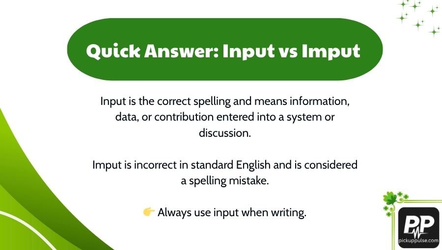Input vs Imput