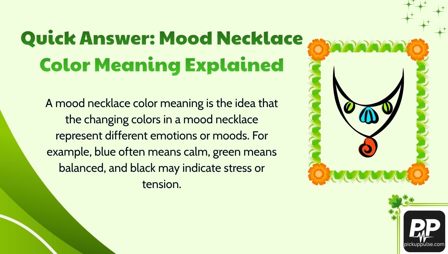 Mood Necklace Color Meanings