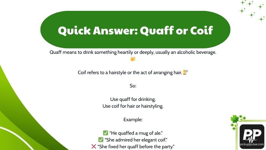 Quaff or Coif