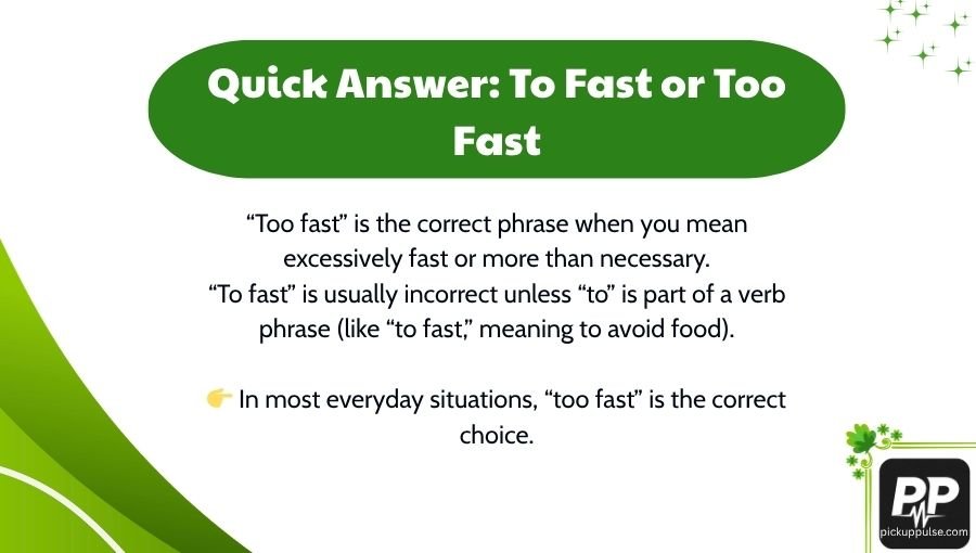 To Fast or Too Fast