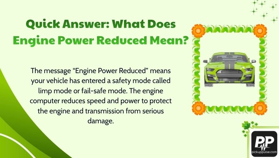 What Does Engine Power Reduced Mean
