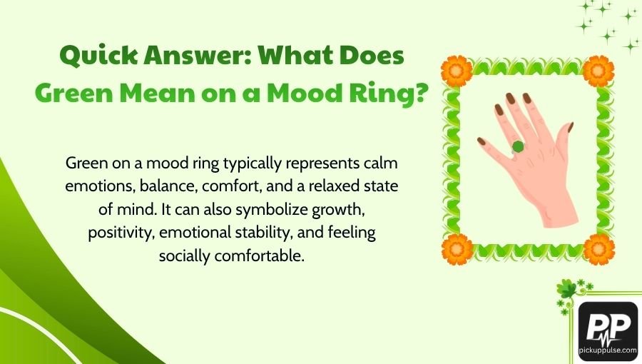 What Does Green Mean on a Mood Ring